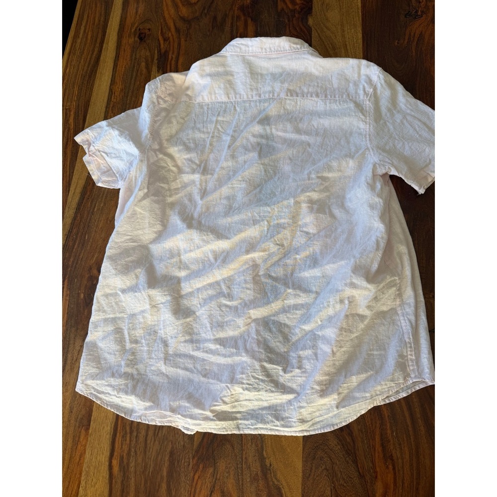 Tenth & Ocean Mens Short Sleeve Linen Cotton Button Down Shirt Pink XL Beach - Picture 6 of 6